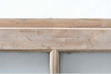 アンティーク建具　レトロ空間におすすめな縦格子のガラス窓3枚セット(引き戸、ガラス戸)(R-076592)