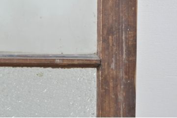 アンティーク建具　レトロ空間におすすめな縦格子のガラス窓3枚セット(引き戸、ガラス戸)(R-076592)