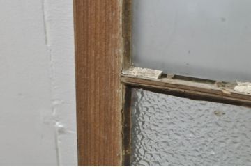 アンティーク建具　レトロ空間におすすめな縦格子のガラス窓3枚セット(引き戸、ガラス戸)(R-076592)