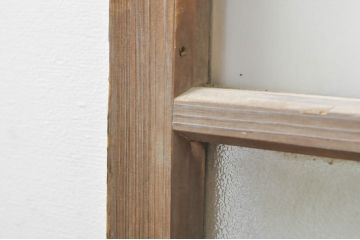 アンティーク建具　大正ロマン　ノスタルジックな雰囲気溢れるガラス窓2枚セット(引き戸、ガラス戸)(R-076594)