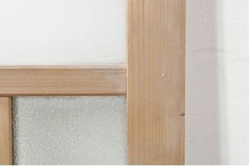 アンティーク建具　大正ロマン　ノスタルジックな雰囲気溢れるガラス窓2枚セット(引き戸、ガラス戸)(R-076594)