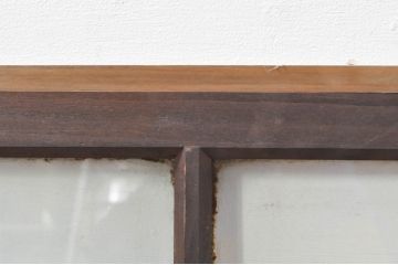 アンティーク建具　レトロな空間作りにおすすめなガラス窓2枚セット(引き戸、ガラス戸)(R-076595)