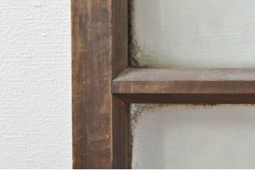 アンティーク建具　レトロな空間作りにおすすめなガラス窓2枚セット(引き戸、ガラス戸)(R-076595)