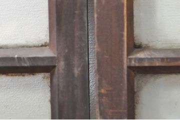 アンティーク建具　レトロな空間作りにおすすめなガラス窓2枚セット(引き戸、ガラス戸)(R-076595)
