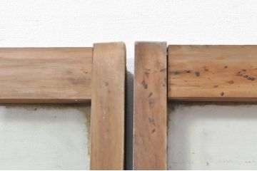 アンティーク建具　レトロな空間作りにおすすめなガラス窓2枚セット(引き戸、ガラス戸)(R-076595)