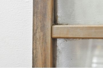 アンティーク建具　レトロな空間作りにおすすめなガラス窓2枚セット(引き戸、ガラス戸)(R-076595)