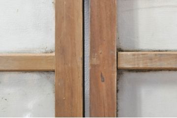 アンティーク建具　レトロな空間作りにおすすめなガラス窓2枚セット(引き戸、ガラス戸)(R-076595)