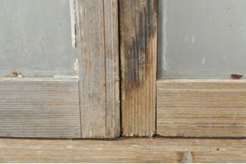アンティーク建具　和モダンな空間づくりにおすすめのガラス窓4枚セット(引き戸、ガラス戸)(R-076596)