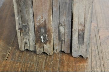 アンティーク建具　和モダンな空間づくりにおすすめのガラス窓4枚セット(引き戸、ガラス戸)(R-076596)