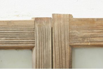 アンティーク建具　レトロな空間作りにおすすめなガラス窓4枚セット(引き戸、ガラス戸)(R-076597)