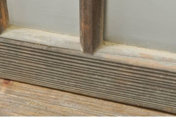 アンティーク建具　レトロな空間作りにおすすめなガラス窓4枚セット(引き戸、ガラス戸)(R-076597)
