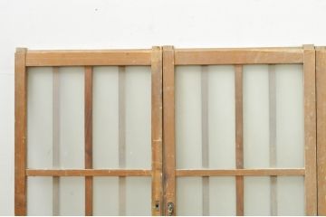 アンティーク建具　レトロな空間作りにおすすめなガラス窓4枚セット(引き戸、ガラス戸)(R-076597)