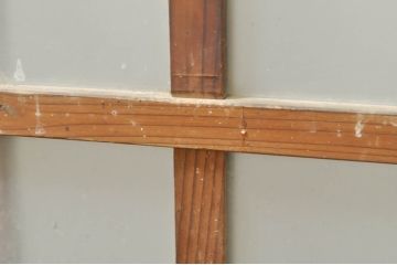 アンティーク建具　レトロな空間作りにおすすめなガラス窓4枚セット(引き戸、ガラス戸)(R-076597)