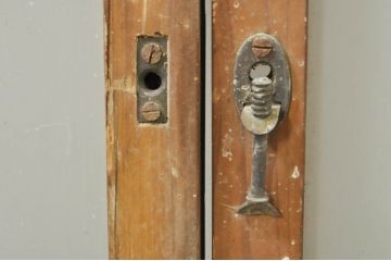 アンティーク建具　レトロな空間作りにおすすめなガラス窓4枚セット(引き戸、ガラス戸)(R-076597)