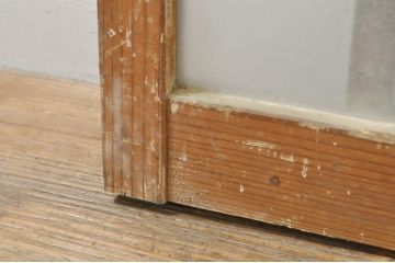 アンティーク建具　レトロな空間作りにおすすめなガラス窓4枚セット(引き戸、ガラス戸)(R-076597)
