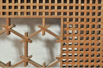 アンティーク建具　上質な和の空間を演出する組子欄間1枚(明り取り、明かり取り)(R-076598)