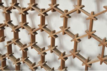 アンティーク建具　上質な和の空間を演出する組子欄間1枚(明り取り、明かり取り)(R-076598)