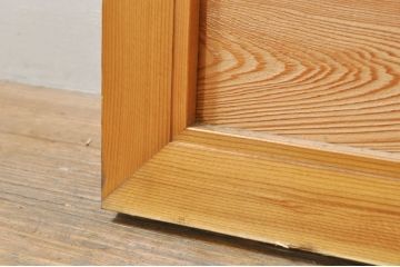 アンティーク建具　和の空間を演出する松と竹デザインの彫刻欄間1枚(明り取り、明かり取り、ランマ)(R-076600)