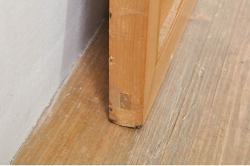 アンティーク建具　和の空間を演出する竹と梅デザインの彫刻欄間1枚(明り取り、明かり取り、ランマ)(R-076601)