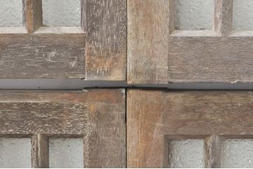 アンティーク建具　和モダンな空間づくりにおすすめの明かり取り4枚セット(明り取り、欄間、ランマ)(R-076602)