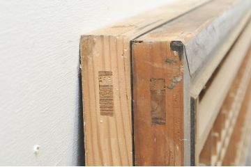 アンティーク建具　落ち着いた和の空間を演出する組子欄間1枚(明り取り、明かり取り、格子欄間、ランマ)(R-076603)