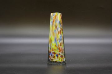 昭和レトロ　戦前　大正　置くだけでお部屋のアクセントになる古いマーブルガラス花瓶2個セット(六角、一輪挿し、花入、花器、硝子)(R-076607)