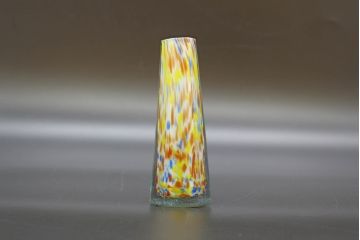 昭和レトロ　戦前　大正　置くだけでお部屋のアクセントになる古いマーブルガラス花瓶2個セット(六角、一輪挿し、花入、花器、硝子)(R-076608)