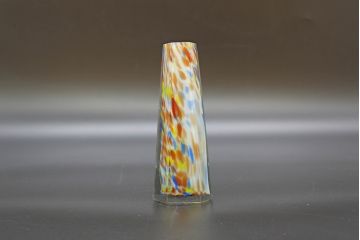 昭和レトロ　戦前　大正　置くだけでお部屋のアクセントになる古いマーブルガラス花瓶2個セット(六角、一輪挿し、花入、花器、硝子)(R-076609)