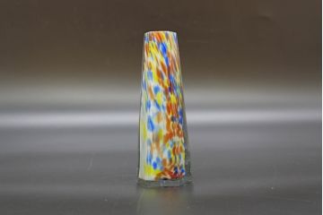 昭和レトロ　戦前　大正　置くだけでお部屋のアクセントになる古いマーブルガラス花瓶2個セット(六角、一輪挿し、花入、花器、硝子)(R-076609)