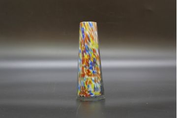 昭和レトロ　戦前　大正　置くだけでお部屋のアクセントになる古いマーブルガラス花瓶2個セット(六角、一輪挿し、花入、花器、硝子)(R-076609)