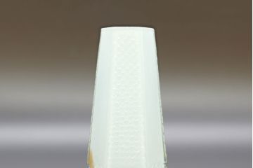 昭和レトロ　戦前　大正　置くだけでお部屋のアクセントになる古いマーブルガラス花瓶2個セット(六角、一輪挿し、花入、花器、硝子)(R-076617)