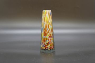 昭和レトロ　戦前　大正　置くだけでお部屋のアクセントになる古いマーブルガラス花瓶2個セット(六角、一輪挿し、花入、花器、硝子)(R-076620)