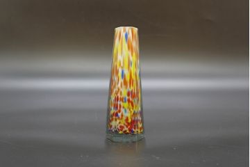 昭和レトロ　戦前　大正　置くだけでお部屋のアクセントになる古いマーブルガラス花瓶2個セット(六角、一輪挿し、花入、花器、硝子)(R-076620)
