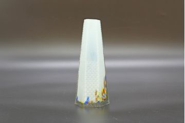 昭和レトロ　戦前　大正　置くだけでお部屋のアクセントになる古いマーブルガラス花瓶2個セット(六角、一輪挿し、花入、花器、硝子)(R-076621)