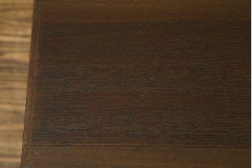 和製アンティーク　ナラ材　上手物の高級品!埋め込み取っ手など凝った造りの片袖机　(R-076625)