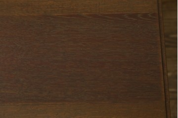 和製アンティーク　ナラ材　上手物の高級品!埋め込み取っ手など凝った造りの片袖机　(R-076625)