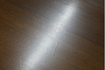 和製アンティーク　ナラ材　上手物の高級品!埋め込み取っ手など凝った造りの片袖机　(R-076625)