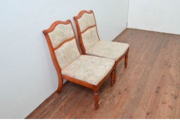 中古　横浜ダニエル(daniel)　LD(エルディー)シリーズ　A-543　品のある佇まいが素敵なチェア2脚セット(ダイニングチェア、椅子、バラ売り可能)(定価2脚で約50万円)(R-076628)