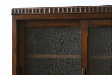 和製アンティーク　栓材　大正ロマン　昔懐かしい雰囲気漂う重ね収納棚(戸棚、ガラス戸棚、キャビネット、ガラスケース、食器棚)(R-076632)