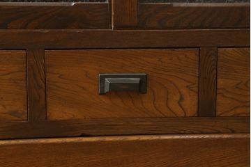 和製アンティーク　栓材　大正ロマン　昔懐かしい雰囲気漂う重ね収納棚(戸棚、ガラス戸棚、キャビネット、ガラスケース、食器棚)(R-076632)
