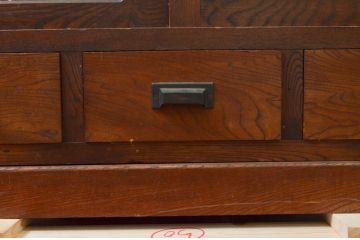 和製アンティーク　栓材　大正ロマン　昔懐かしい雰囲気漂うサイドボード(サイドキャビネット、収納棚、戸棚、ガラス戸棚、ガラスケース、食器棚)(R-076634)