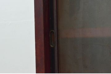 和製アンティーク　大正ロマン　六角形デザインのガラス戸がクラシカルで洗練された雰囲気の収納棚(サイドキャビネット、戸棚、食器棚、書棚、本棚、本箱、ブックケース)(R-076645)