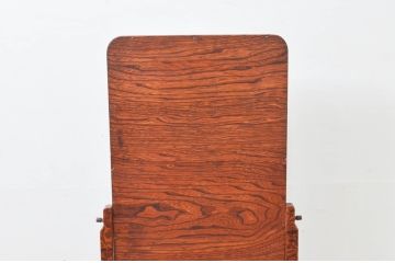 和製アンティーク　指物工芸家具　タモ材　力強い杢目が目を惹く姿見(スタンドミラー、鏡)(R-076651)