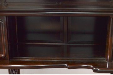 和製ビンテージ　未使用　展示品　シャム柿　艶のある深い木の色味が魅力的な飾り棚(違い棚、茶棚、戸棚、収納棚、ヴィンテージ)(R-076652)