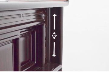 和製ビンテージ　未使用　展示品　シャム柿　艶のある深い木の色味が魅力的な飾り棚(違い棚、茶棚、戸棚、収納棚、ヴィンテージ)(R-076652)