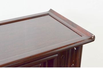 和製ビンテージ　未使用　展示品　シャム柿　艶のある深い木の色味が魅力的な飾り棚(違い棚、茶棚、戸棚、収納棚、ヴィンテージ)(R-076652)