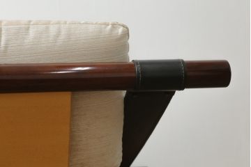 中古　大塚家具購入　モリシゲ(MORISHIGE/森繁)　ユニークなデザインが空間のアクセントになる2人掛けソファ(二人掛け、2P)(R-076655)