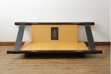 中古　大塚家具購入　モリシゲ(MORISHIGE/森繁)　ユニークなデザインが空間のアクセントになる2人掛けソファ(二人掛け、2P)(R-076655)
