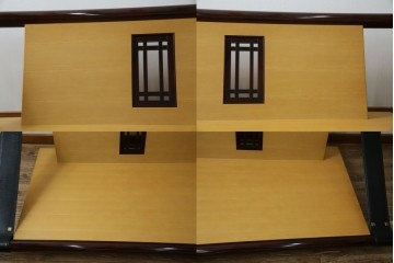 中古　大塚家具購入　モリシゲ(MORISHIGE/森繁)　ユニークなデザインが空間のアクセントになる2人掛けソファ　(R-076655)