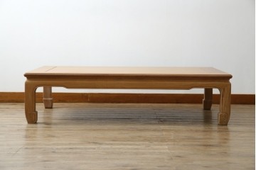 中古　伝統工芸品　大阪唐木指物　中澤唐木　尾崎作　花梨(カリン)材　和モダンな空間づくりにおすすめの座卓　(R-076657)